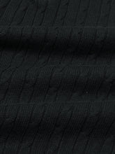 RL cable knit polo-black